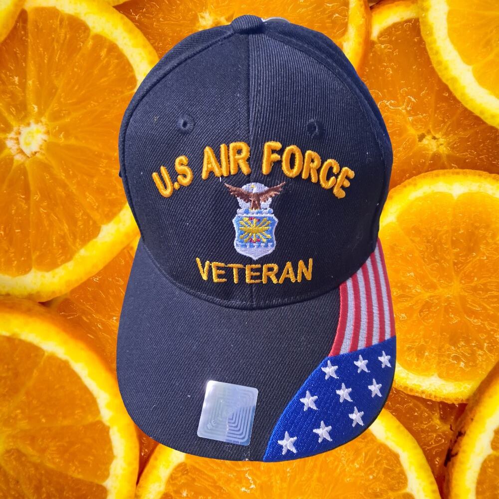 NWT DF Black US Air Force Veteran Adjustable‎ Baseball Hat Cap
